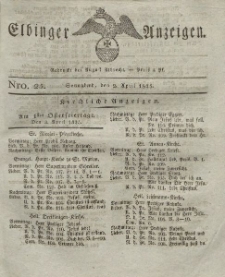 Elbinger Anzeigen, Nr. 25. Sonnabend, 2. April 1825
