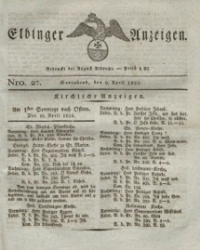 Elbinger Anzeigen, Nr. 27. Sonnabend, 9. April 1825