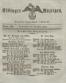 Elbinger Anzeigen, Nr. 29. Sonnabend, 16. April 1825