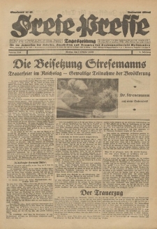 Freie Presse, Nr. 234 Montag 7. Oktober 1929 5. Jahrgang