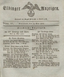 Elbinger Anzeigen, Nr. 37. Sonnabend, 14. Mai 1825