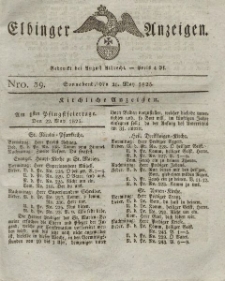 Elbinger Anzeigen, Nr. 39. Sonnabend, 21. Mai 1825