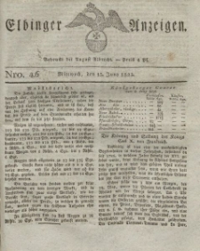 Elbinger Anzeigen, Nr. 46. Mittwoch, 15. Juni 1825
