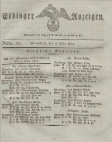 Elbinger Anzeigen, Nr. 51. Sonnabend, 2. Juli 1825