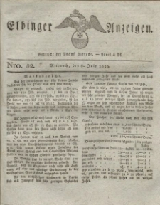 Elbinger Anzeigen, Nr. 52. Mittwoch, 6. Juli 1825
