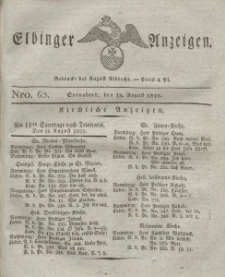 Elbinger Anzeigen, Nr. 63. Sonnabend, 13. August 1825