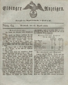 Elbinger Anzeigen, Nr. 64. Mittwoch, 17. August 1825