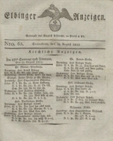 Elbinger Anzeigen, Nr. 65. Sonnabend, 20. August 1825