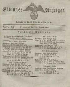 Elbinger Anzeigen, Nr. 65. Sonnabend, 20. August 1825