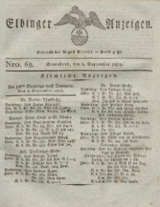 Elbinger Anzeigen, Nr. 69. Sonnabend, 3. September 1825