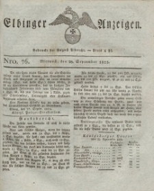 Elbinger Anzeigen, Nr. 76. Mittwoch, 28. September 1825