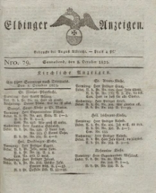 Elbinger Anzeigen, Nr. 79. Sonnabend, 8. Oktober 1825