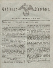 Elbinger Anzeigen, Nr. 80. Mittwoch, 12. Oktober 1825
