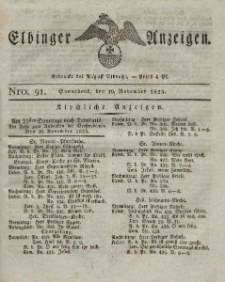 Elbinger Anzeigen, Nr. 91. Sonnabend, 19. November 1825