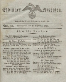 Elbinger Anzeigen, Nr. 97. Sonnabend, 10. Dezember 1825