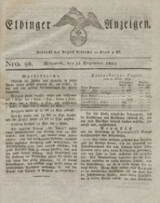 Elbinger Anzeigen, Nr. 98. Mittwoch, 14. Dezember 1825
