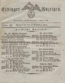 Elbinger Anzeigen, Nr. 99. Sonnabend, 17. Dezember 1825