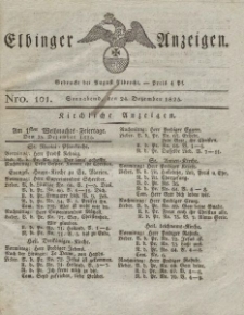 Elbinger Anzeigen, Nr. 101. Sonnabend, 24. Dezember 1825