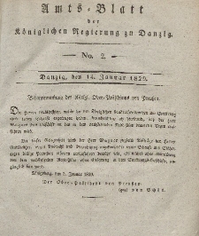 Amts-Blatt der Königlichen Regierung zu Danzig, 14. Januar 1829, Nr. 2