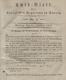 Amts-Blatt der Königlichen Regierung zu Danzig, 21. Januar 1829, Nr. 3