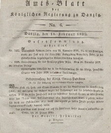 Amts-Blatt der Königlichen Regierung zu Danzig, 11. Februar 1829, Nr. 6