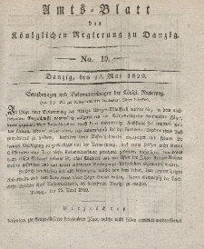 Amts-Blatt der Königlichen Regierung zu Danzig, 13. Mai 1829, Nr. 19