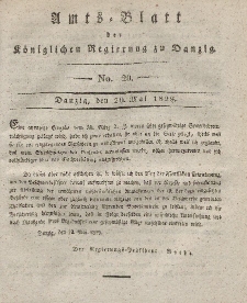 Amts-Blatt der Königlichen Regierung zu Danzig, 20. Mai 1829, Nr. 20