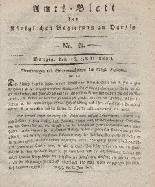 Amts-Blatt der Königlichen Regierung zu Danzig, 17. Juni 1829, Nr. 24