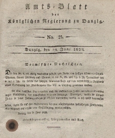 Amts-Blatt der Königlichen Regierung zu Danzig, 24. Juni 1829, Nr. 25
