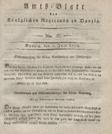 Amts-Blatt der Königlichen Regierung zu Danzig, 8. Juli 1829, Nr. 27