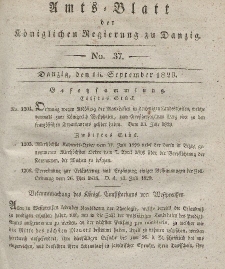 Amts-Blatt der Königlichen Regierung zu Danzig, 16. September 1829, Nr. 37