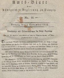 Amts-Blatt der Königlichen Regierung zu Danzig, 4. November 1829, Nr. 44