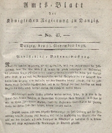 Amts-Blatt der Königlichen Regierung zu Danzig, 25. November 1829, Nr. 47