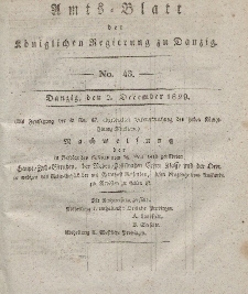 Amts-Blatt der Königlichen Regierung zu Danzig, 2. Dezember 1829, Nr. 48