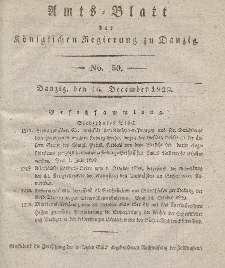 Amts-Blatt der Königlichen Regierung zu Danzig, 16. Dezember 1829, Nr. 50
