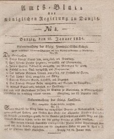 Amts-Blatt der Königlichen Regierung zu Danzig, 22. Januar 1834, Nr. 4
