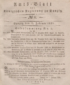 Amts-Blatt der Königlichen Regierung zu Danzig, 19. Februar 1834, Nr. 8