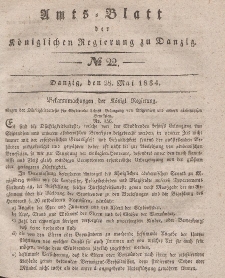 Amts-Blatt der Königlichen Regierung zu Danzig, 28. Mai 1834, Nr. 22