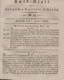 Amts-Blatt der Königlichen Regierung zu Danzig, 4. Juni 1834, Nr. 23