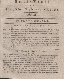 Amts-Blatt der Königlichen Regierung zu Danzig, 4. Juni 1834, Nr. 23