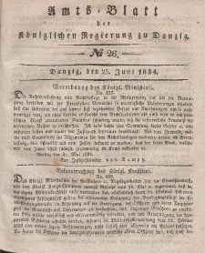 Amts-Blatt der Königlichen Regierung zu Danzig, 25. Juni 1834, Nr. 26
