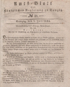 Amts-Blatt der Königlichen Regierung zu Danzig, 9. Juli 1834, Nr. 28