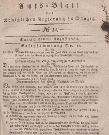 Amts-Blatt der Königlichen Regierung zu Danzig, 20. August 1834, Nr. 34