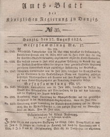 Amts-Blatt der Königlichen Regierung zu Danzig, 27. August 1834, Nr. 35
