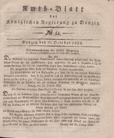 Amts-Blatt der Königlichen Regierung zu Danzig, 29. Oktober 1834, Nr. 44