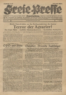 Freie Presse, Nr. 251 Sonnabend 26. Oktober 1929 5. Jahrgang