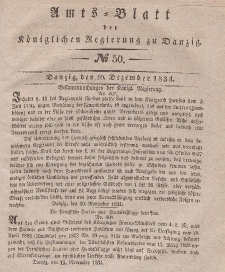 Amts-Blatt der Königlichen Regierung zu Danzig, 10. Dezember 1834, Nr. 50