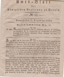 Amts-Blatt der Königlichen Regierung zu Danzig, 31. Dezember 1834, Nr. 53