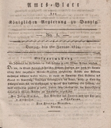 Amts-Blatt der Königlichen Regierung zu Danzig, 1. Januar 1824, Nr. 1