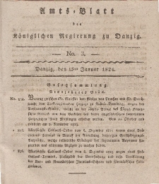 Amts-Blatt der Königlichen Regierung zu Danzig, 15. Januar 1824, Nr. 3